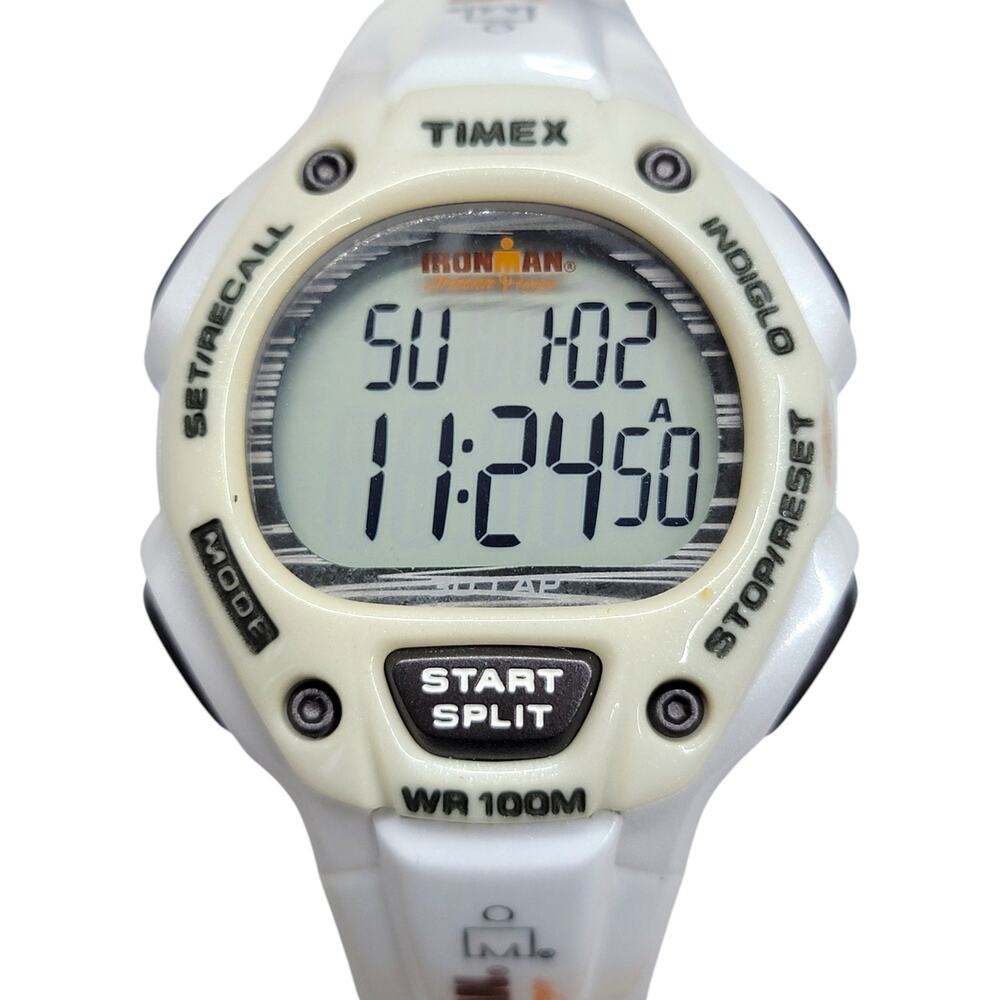 Timex Ironman Triathlon 30 Lap Watch White Arizona Tempe Midsize Broken Band